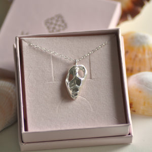 open shell necklace in a jewellery box