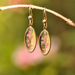 Pink gypsophila droplet earrings - 14K Gold fill