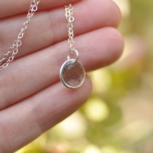 Pet hair dewdrop necklace - sterling silver - reserved for Cécile