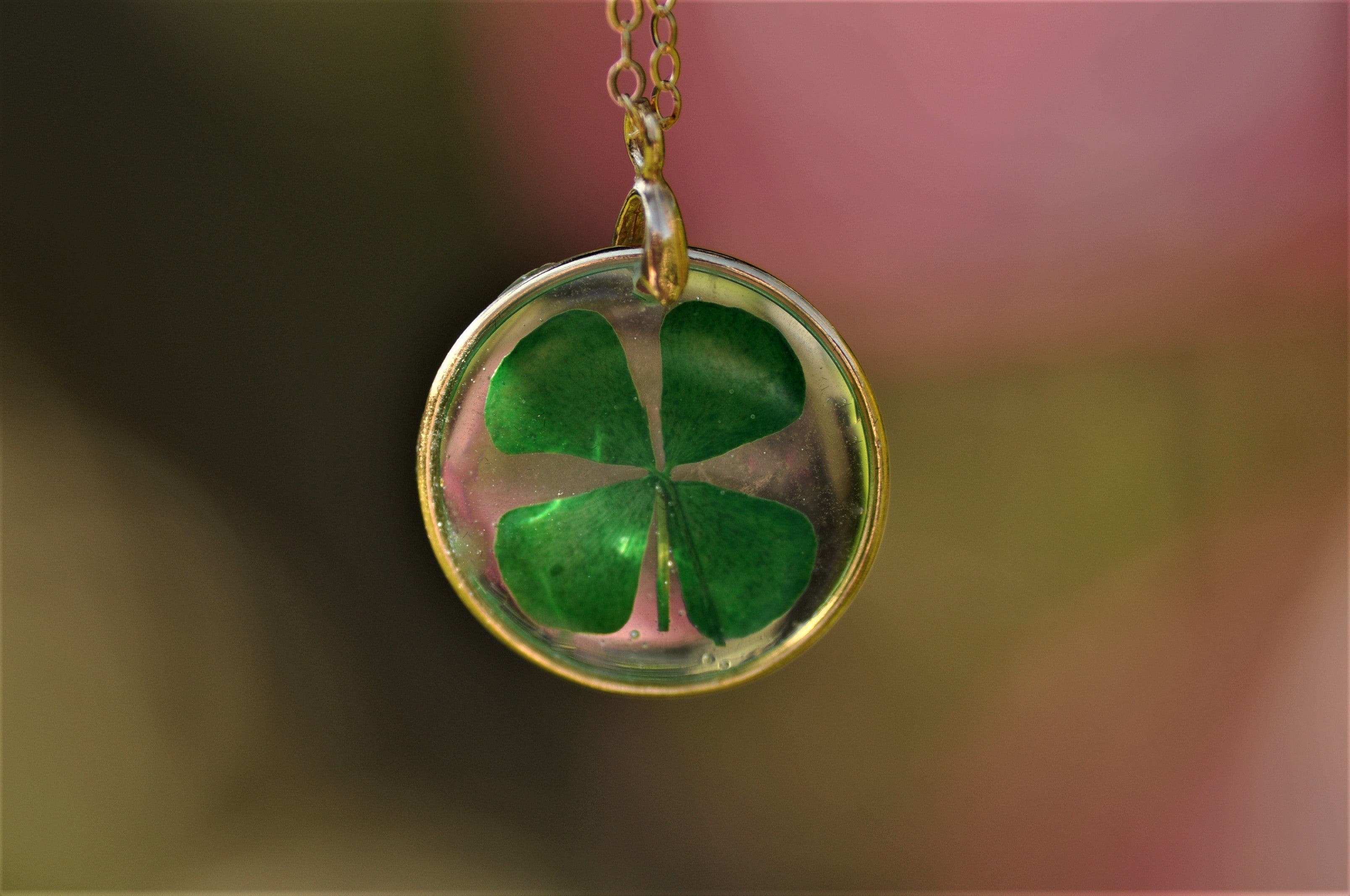 four leaf clover necklace - Gold fill