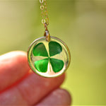 four leaf clover necklace - Gold fill
