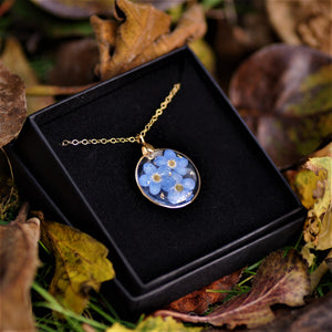 forget me not circle necklace