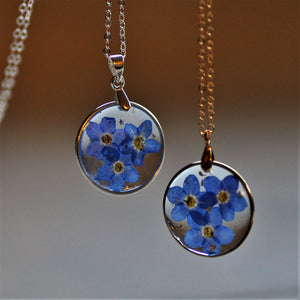 forget me not circle necklace