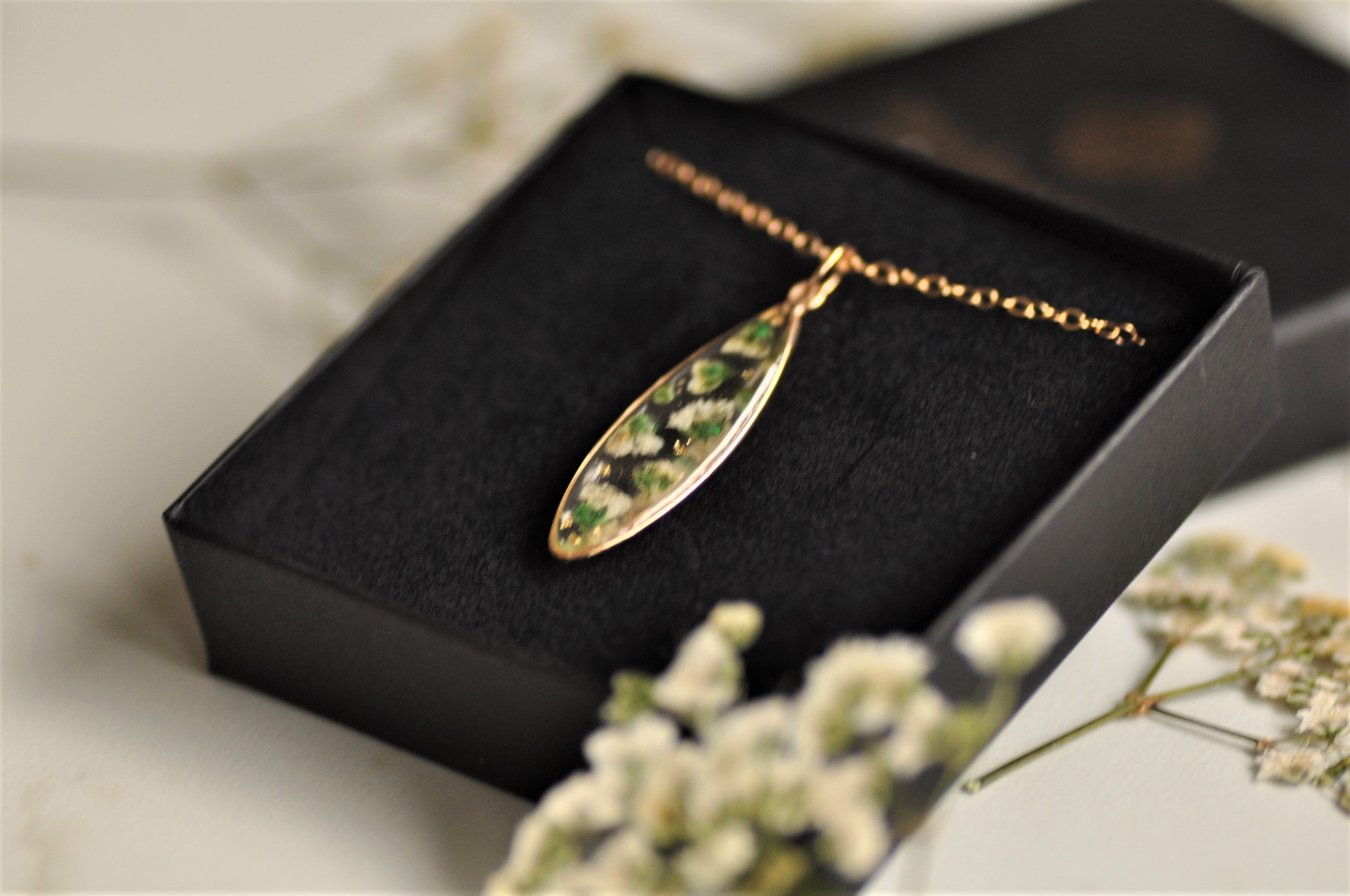 Gypsophila droplet necklace - Gold fill