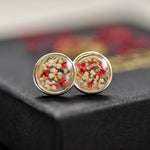 Queen ann's lace ear posts - sterling silver