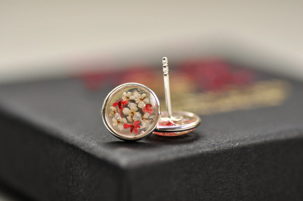 Queen ann s lace ear posts sterling silver Meadow Glow