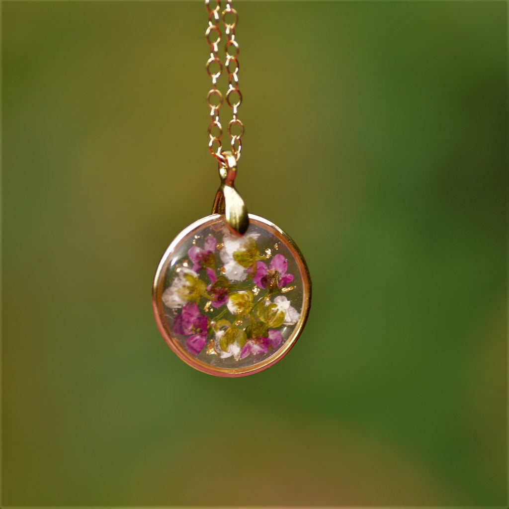 juweel met echte bloemen