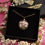 pink gypsophila necklace