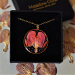 bleeding heart flower necklace
