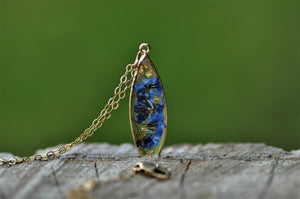 forget met not necklace gold fill
