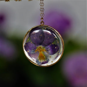 Pansie necklace - Gold fill