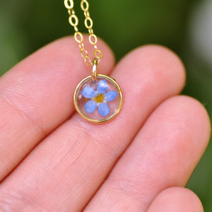 forget me not - tiny drop necklace