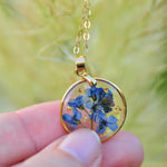 Forget-me-not (side pressed) necklace - Gold Fill