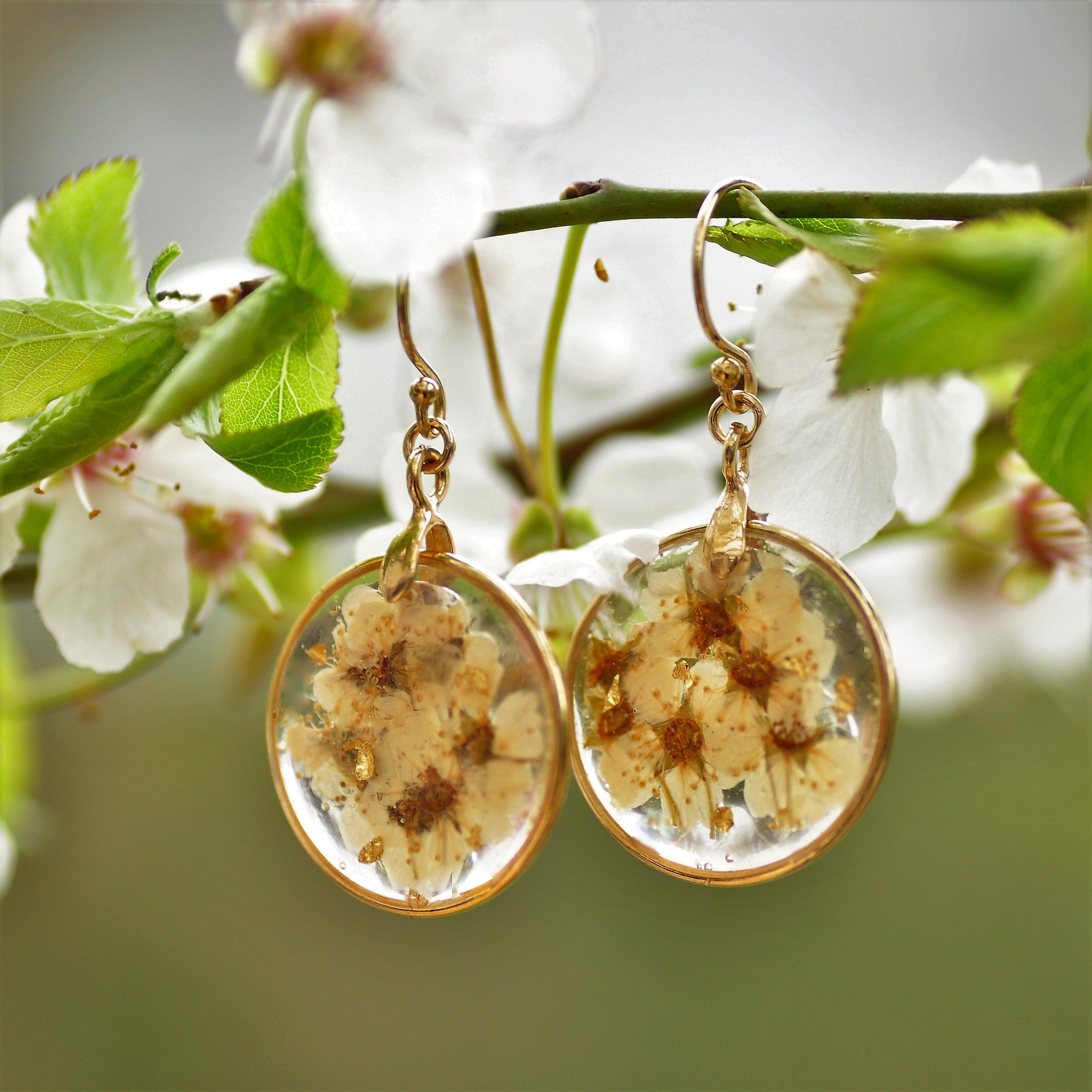 cherry blossom earrings - Gold fill