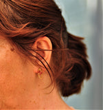 Heather bud droplet ear posts - Gold fill