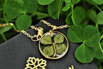 four leaf clover necklace - Gold fill