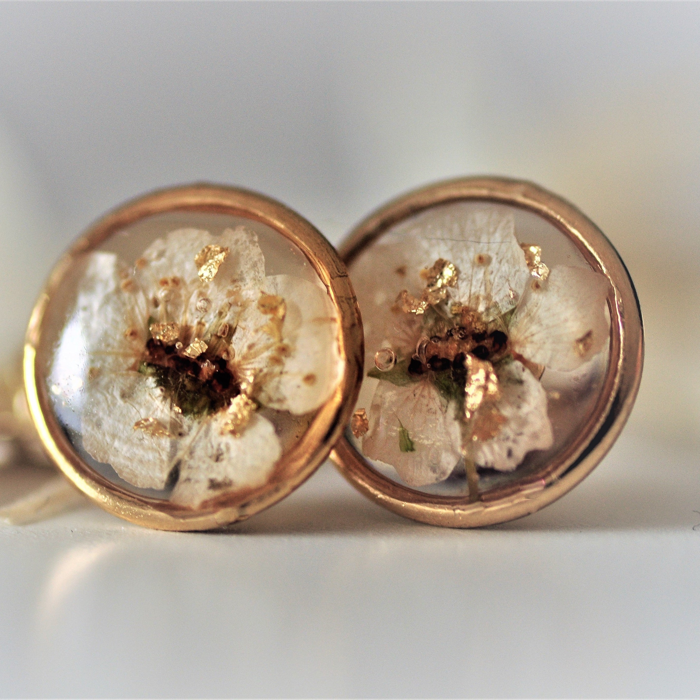 cherry blossom earposts gold fill